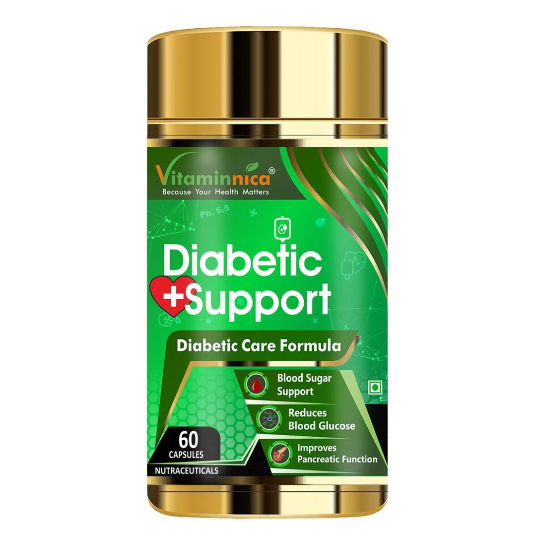 Vitaminnica Diabetic Support- Manages Blood Sugar Levels, Control Diabetes (Pack of 1)