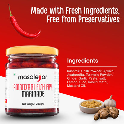 Masalejar Amritsari Fish Fry Marinade 200g, Ready to Cook Spice Mix for Fish Masala, Fish Curry Masala, Chicken Masala, Mutton Masala, Tandoori Masala & Chicken Marinade