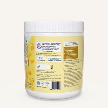 Pro360 Weight Gainer High Protein Powder - Calorie Rich Complete Nutritional Supplement - Triple Protein Source with 25 Vital Nutrients for Men & Women - Mango Flavour - (250+250) g Pack of 2
