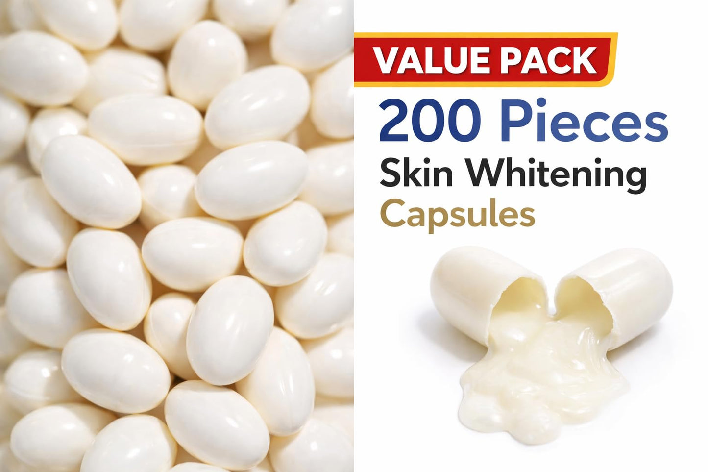 Skin Whitening Capsules, 200 Count
