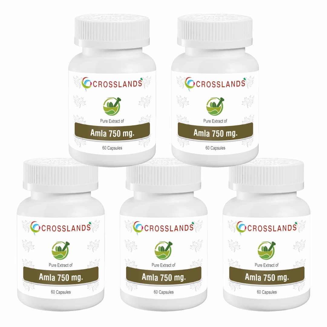 CROSSLANDS Amla Extract Capsules 750mg – Natural Source of Vitamin C, 60 Capsules