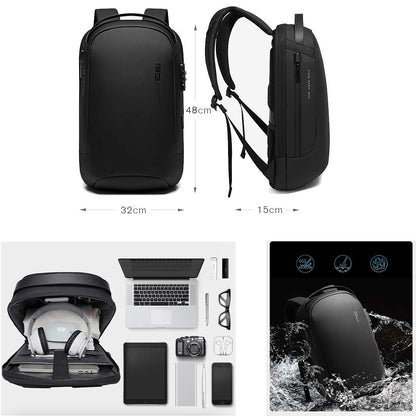 Red Lemon Bange Swiss Alpine sami Water-Resistant Anti-Theft Unisex Travel Laptop Backpack For Men's And Women's With Usb Charging And Password Number Lock (Black) (Medium Size), 20 Litre