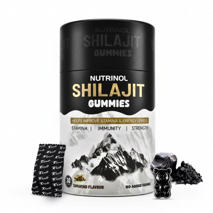 Knoll Healthcare Nutrinol Shilajit Gummies | Tamarind Flavour | No Added Sugar | 30 Gummies | Supports Energy, Strength & Daily Wellness