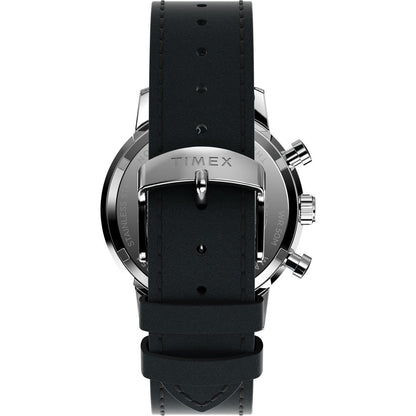 TIMEX Marlin Analog Watch for man with Silver Round Dial & Black Leather Strap Band Water Resistant Men's Wrist Watches - TW2W10300UJ