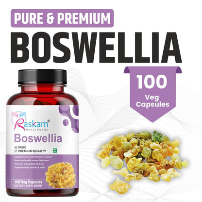 Raskam Boswellia Serrata Extract 100 Veg Capsules (500mg) | Healthy Inflammation Response & Mobility | Non-GMO & Gluten-Free (Pack of 2)