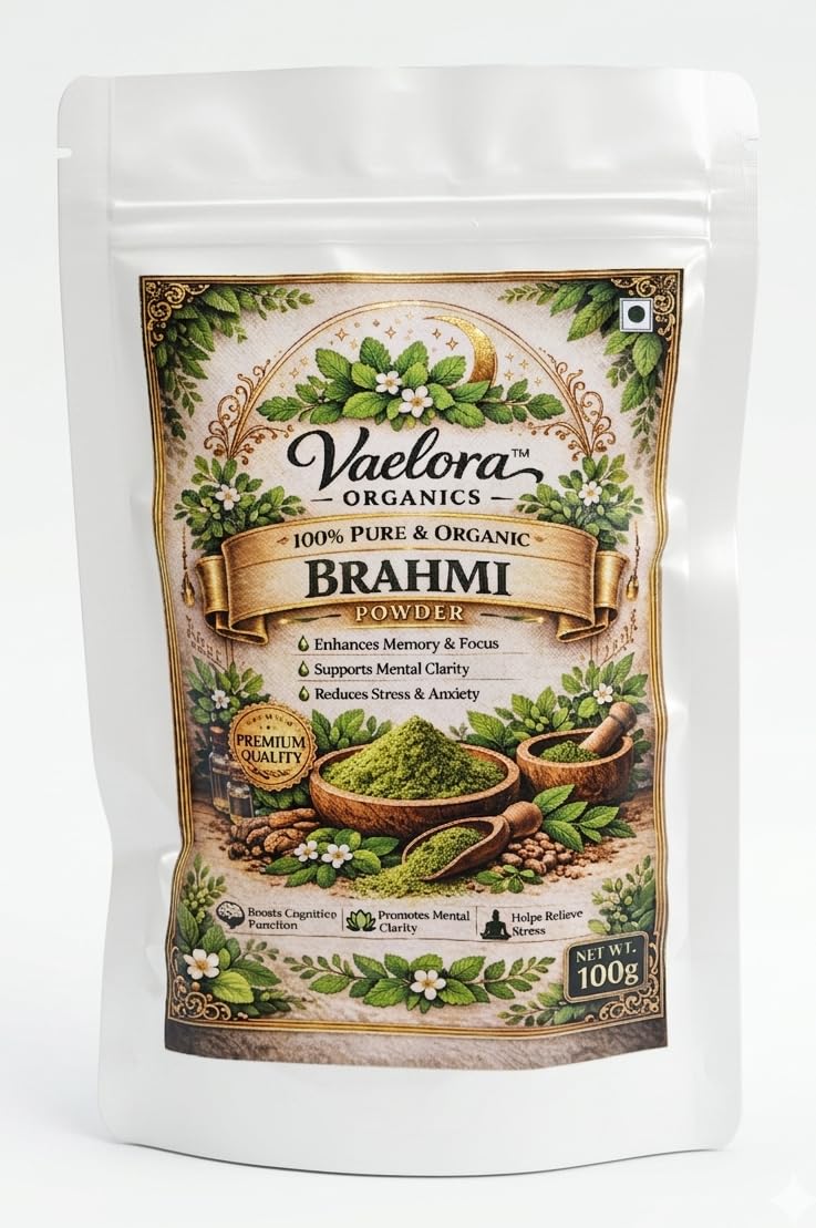 Vaelora Organics Neem Powder + Triphala Powder + Brahmi Powder Combo (100g Each) | 100% Pure & Natural Ayurvedic Herbal Powders | Supports Skin Care, Digestion & Mental Wellness | No Additives