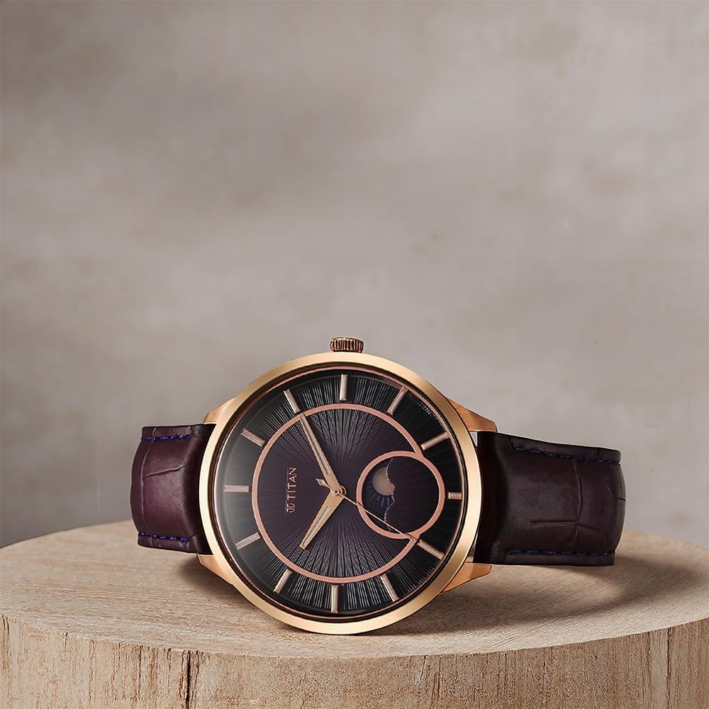 Titan Analog Purple Dial Men's Watch-10028WL01- image 4