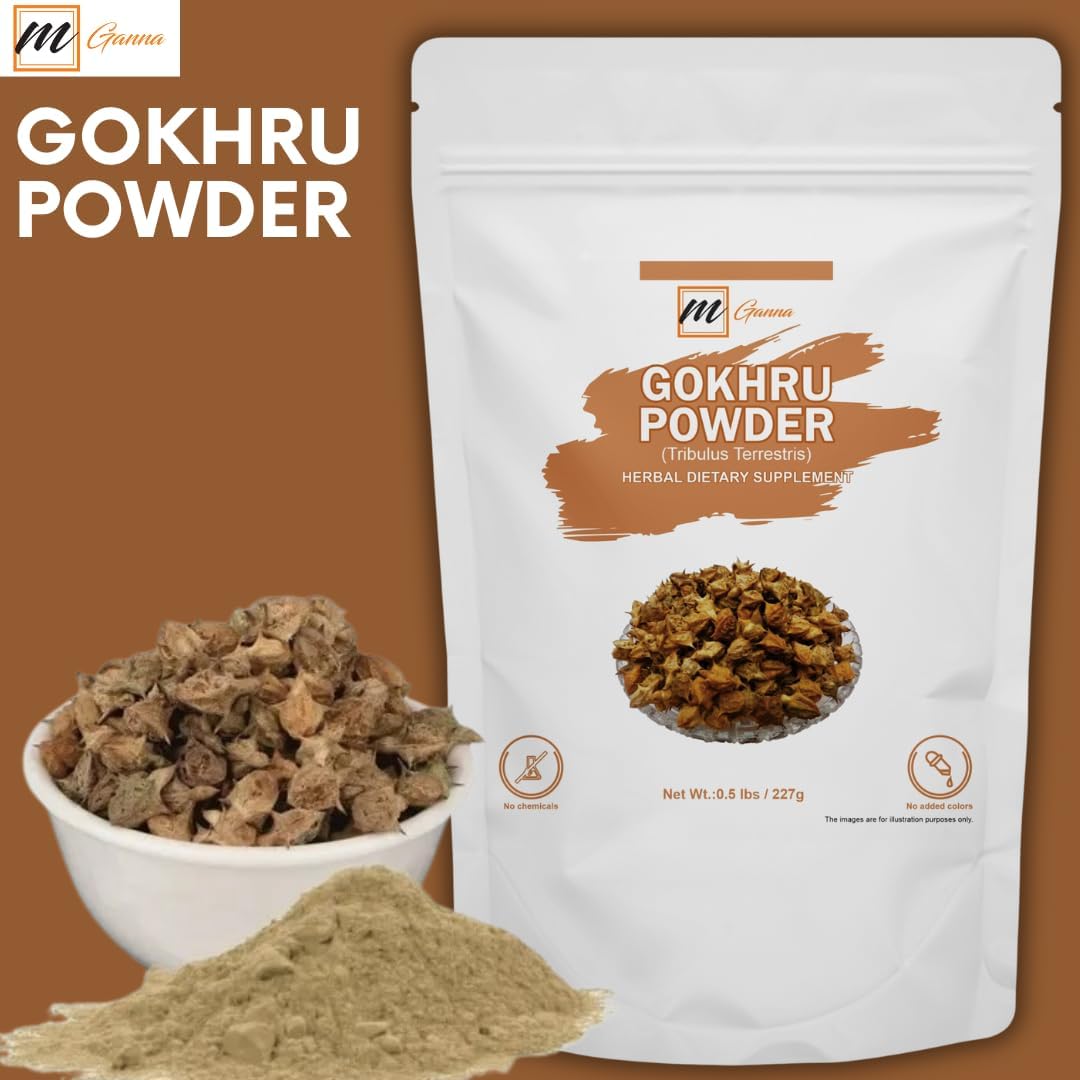 mGanna Gokhru Powder/Tribulus Terrestris for Skin and Health Care 227gm / 0.5lbs