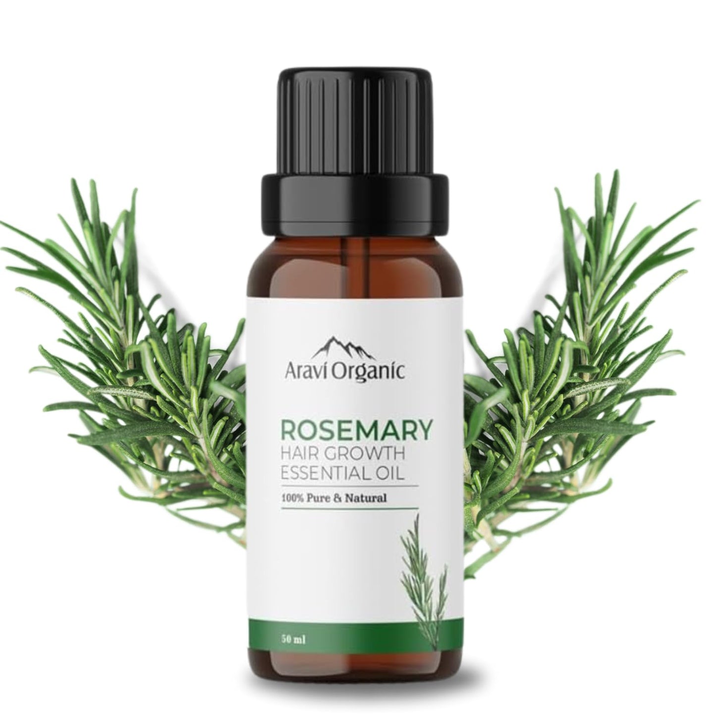 Aravi Organic Rosemary Essential Oil for Hair Growth,Quick Hair Growth Rosemary Oil for Women and Men - 100% Pure Rosemary Leaves Oil - 50 ml