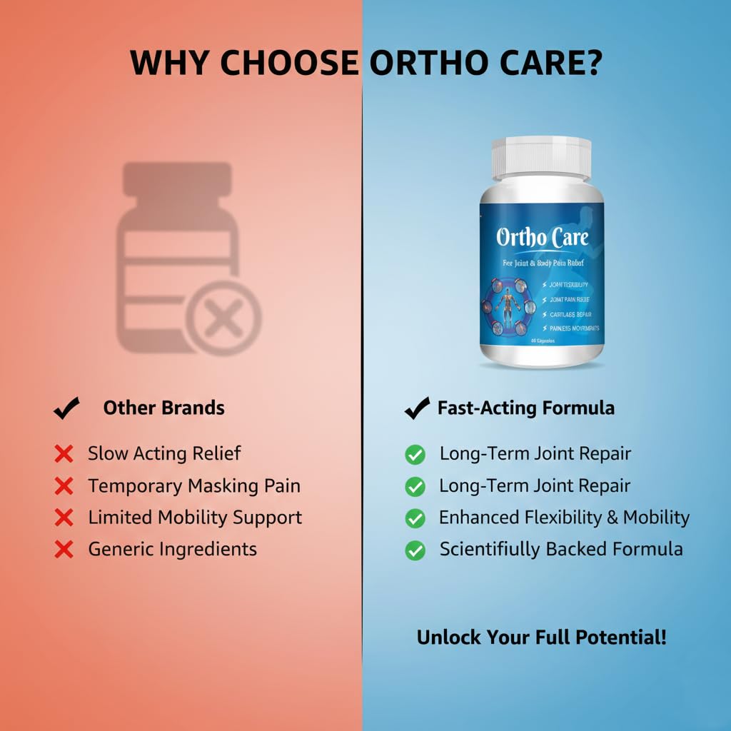 Ortho Care Bone & Joint Support Capsules with Glucosamine, MSM & Chondroitin – 60 Capsules