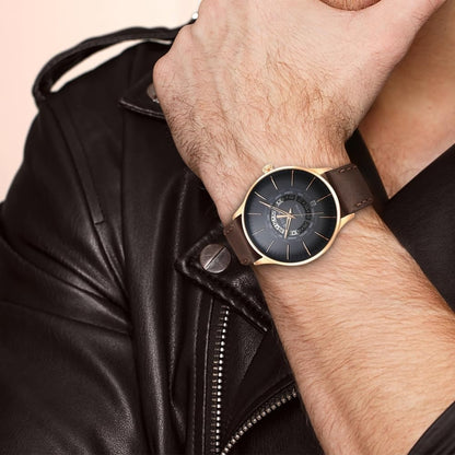 Titan Black Dial World Time with Date Stainless Steel Strap Analog Watc- image 3