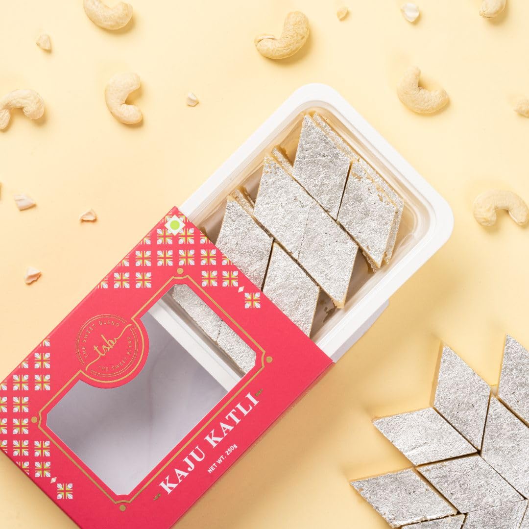 THE SWEET BLEND Katli Trilogy Classic, Gud & Sugar‑Free Kaju Katli | Gift Box | Authentic No‑Added‑Sugar | Indian Mithai Hamper | Ideal for Raksha Bandhan | Pack of 3