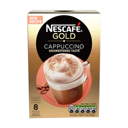 Nescafe Gold Cappuccino Unsweetened Taste Sachet Powder, 113.6 Grams