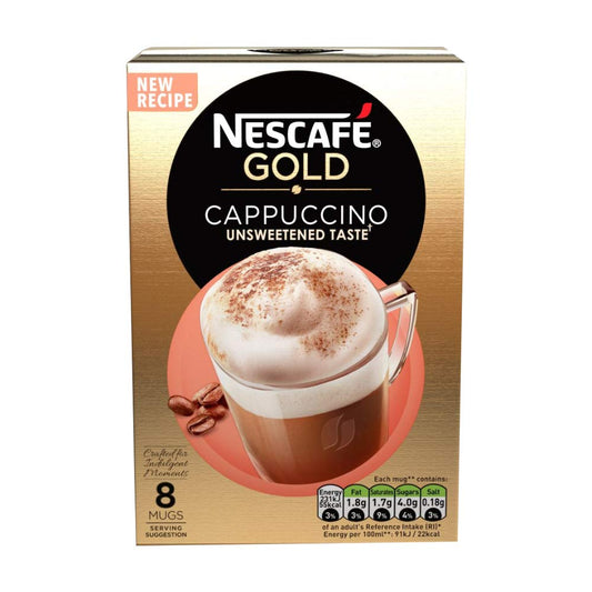 Nescafe Gold Cappuccino Unsweetened Taste Sachet Powder, 113.6 Grams