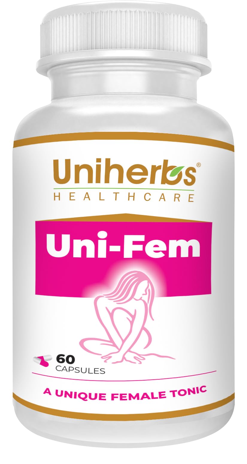 Uniherbs Uni Fem Capsule Stop Heavy Period Flow Clotting Period Pain for Women, Ayurvedic Medicine For Women 60 Capsule Pack of 1