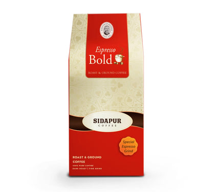 Sidapur Ground Espresso Bold - Roasted & Ground Espresso Coffee - 500g