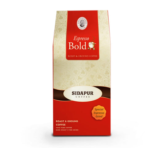 Sidapur Ground Espresso Bold - Roasted & Ground Espresso Coffee - 500g