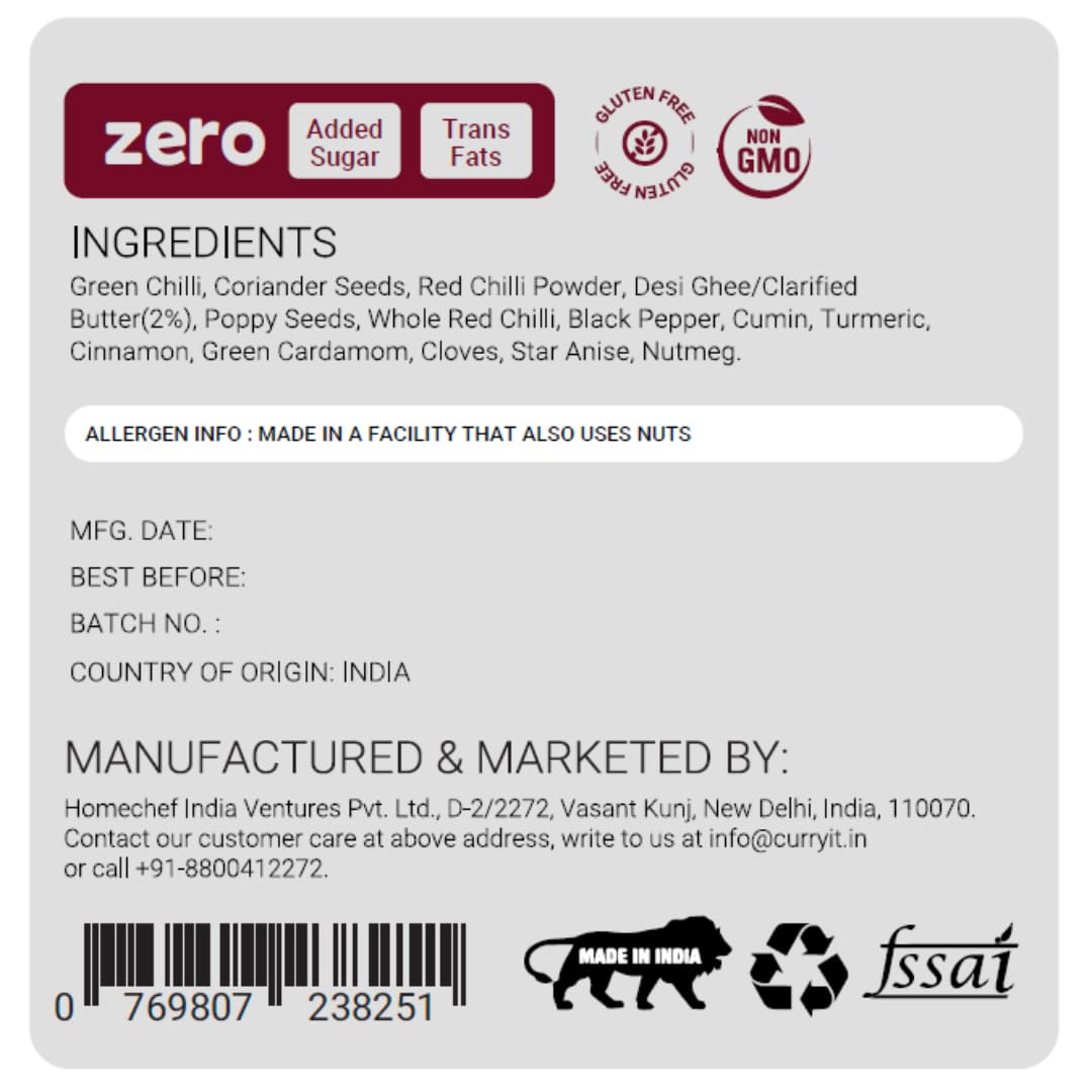 CURRYiT Andhra Mutton Masala Curry Paste 250g | Ready to Cook in 15 mins | Serves 6 | Just add Fresh Chicken, Mutton, Meat, Fish | Made with Ghee | No Preservatives | Eat with Rice | Indian Masala Gravy