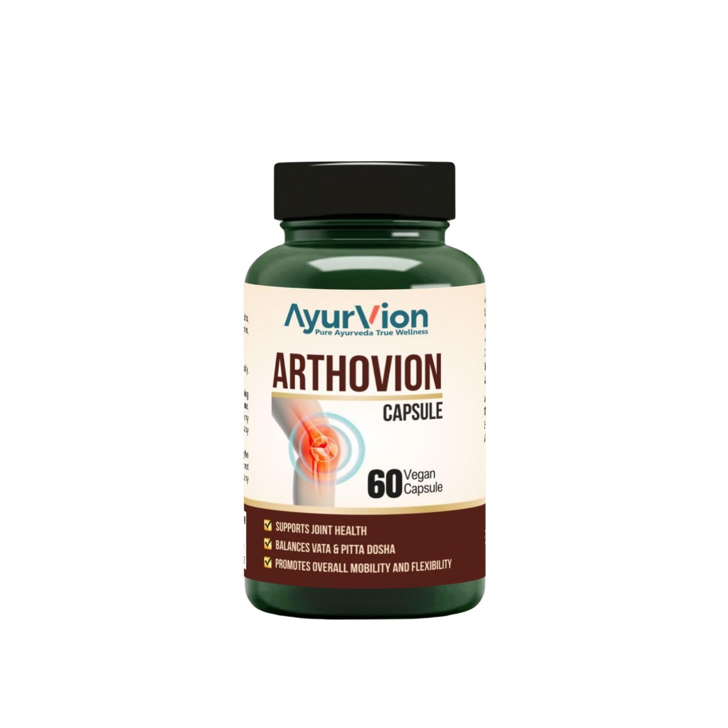 AyurVion Arthovion Vegan Joint Health Capsules | 60 Capsules | Ayurvedic Herbs for Joint Mobility, Flexibility & Pain Relief