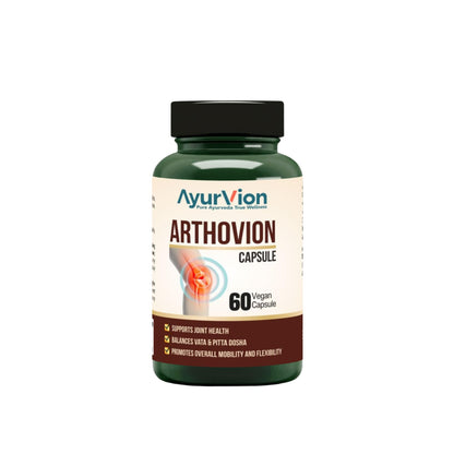 AyurVion Arthovion Vegan Joint Health Capsules | 60 Capsules | Ayurvedic Herbs for Joint Mobility, Flexibility & Pain Relief