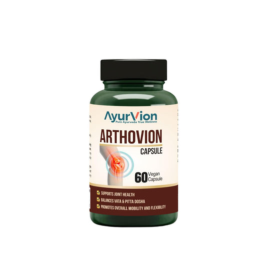 AyurVion Arthovion Vegan Joint Health Capsules | 60 Capsules | Ayurvedic Herbs for Joint Mobility, Flexibility & Pain Relief