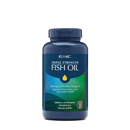 GNC 900 Mg Triple Strength Fish Oil Mini Omega 3 Softgels For Men & Women| 120 Mini Softgels | EPA & 360 MG DHA | Improves Memory | Protects Vision | No Fishy Burps | For Men & Women |Formulated In USA