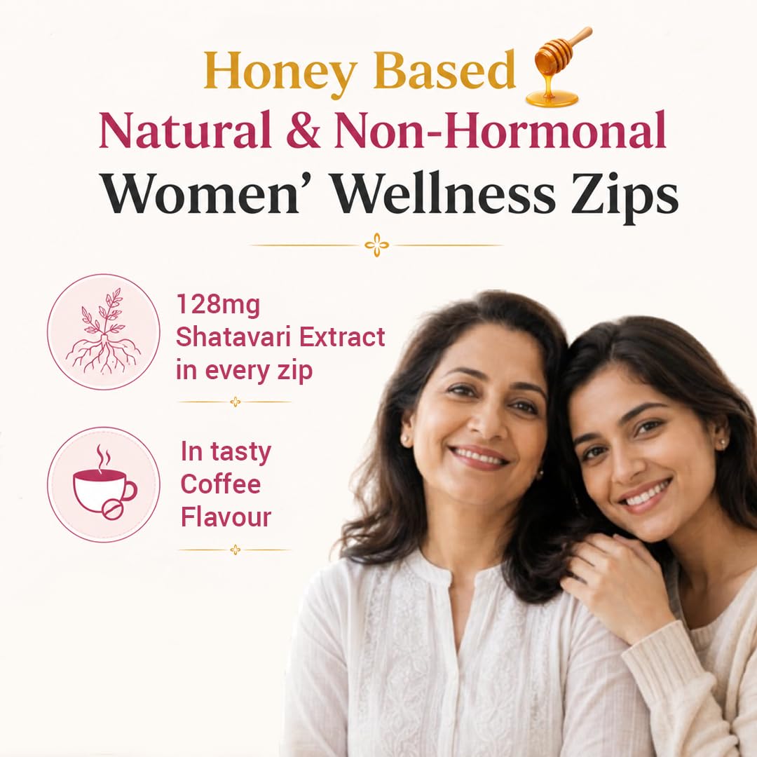 BeeCause Shatavari Infused Honey | Ayurvedic Shatavari for Women Wellness & Daily Vitality | Supports Hormonal Balance & Healthy Cycles | Non-Hormonal Women’s Wellness Zip | Travel Friendly 30 Zips (240g)