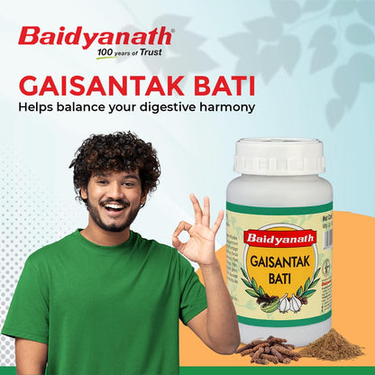 Baidyanath Gaisantak Bati, Reduces And Neutralizes Acid Levels|Provide Quick Relief From Common Digestive Problems Like Gas, Hyperacidity, Flatulence And Bloating (Powder, 100 G)