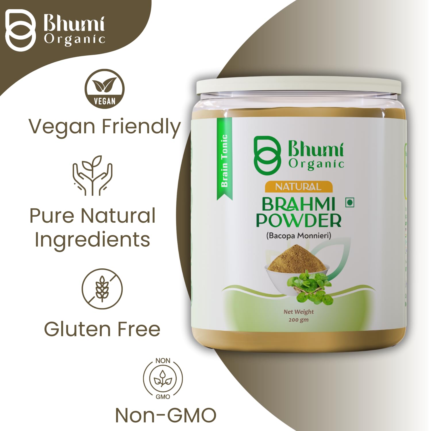 Bhumi Organic Natural Brahmi Powder, 200g, Bacopa Monnieri, Brain Tonic- image 6