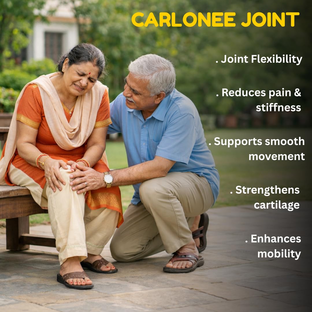 Bioford Carlonee Joint Tablets | Collagen Peptide, Glucosamine, Chondroitin, Hyaluronate | Knee, Neck, Back & Full Body Joint Pain Relief | Pack of 1