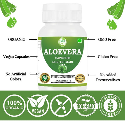 Morsan's Aloevera (Ghritkumari) Capsules, Pack of 2 x 60 x 500 mg. Veg. Capsules (2)