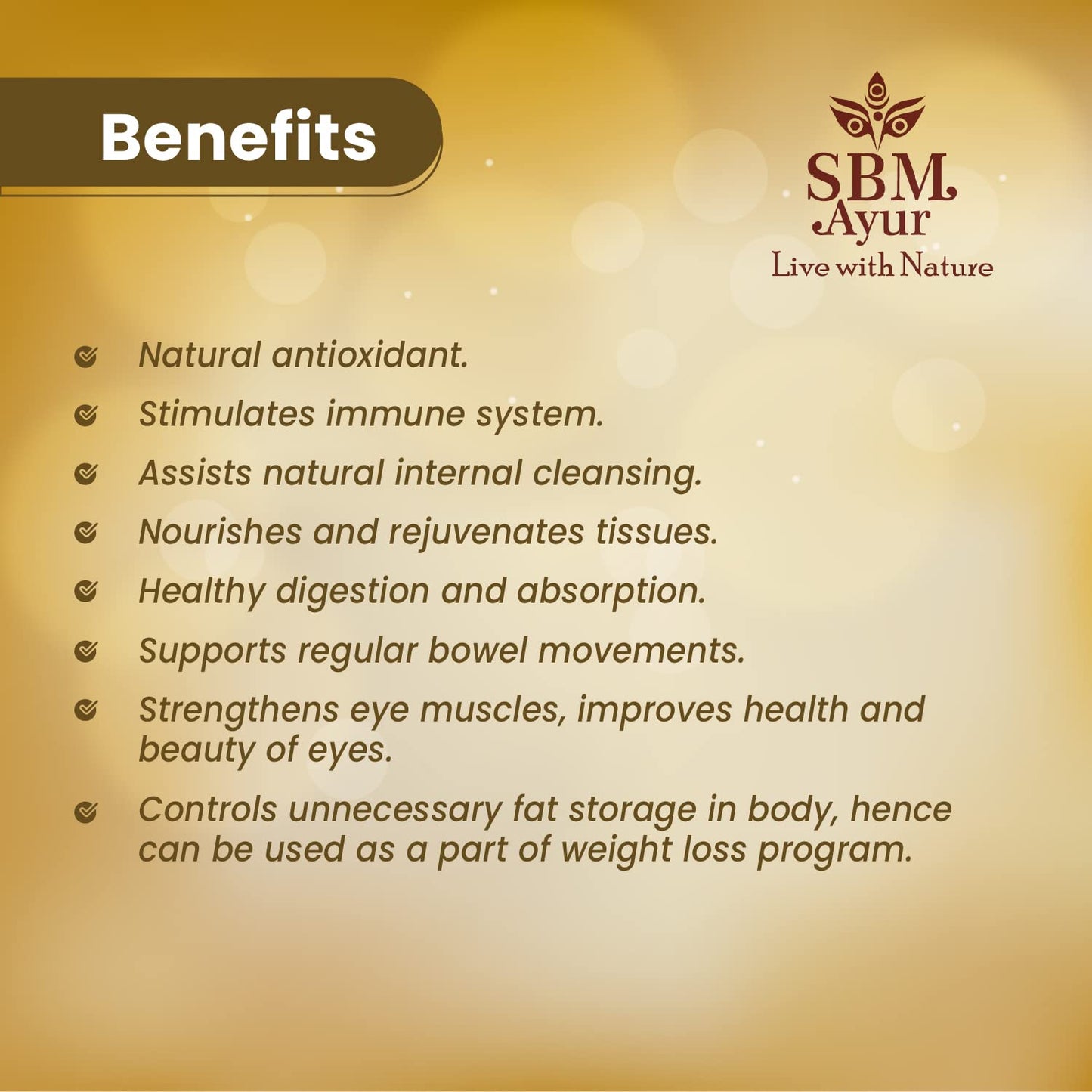 SBM Ayur Triphala 60 Ayurvedic Tablets