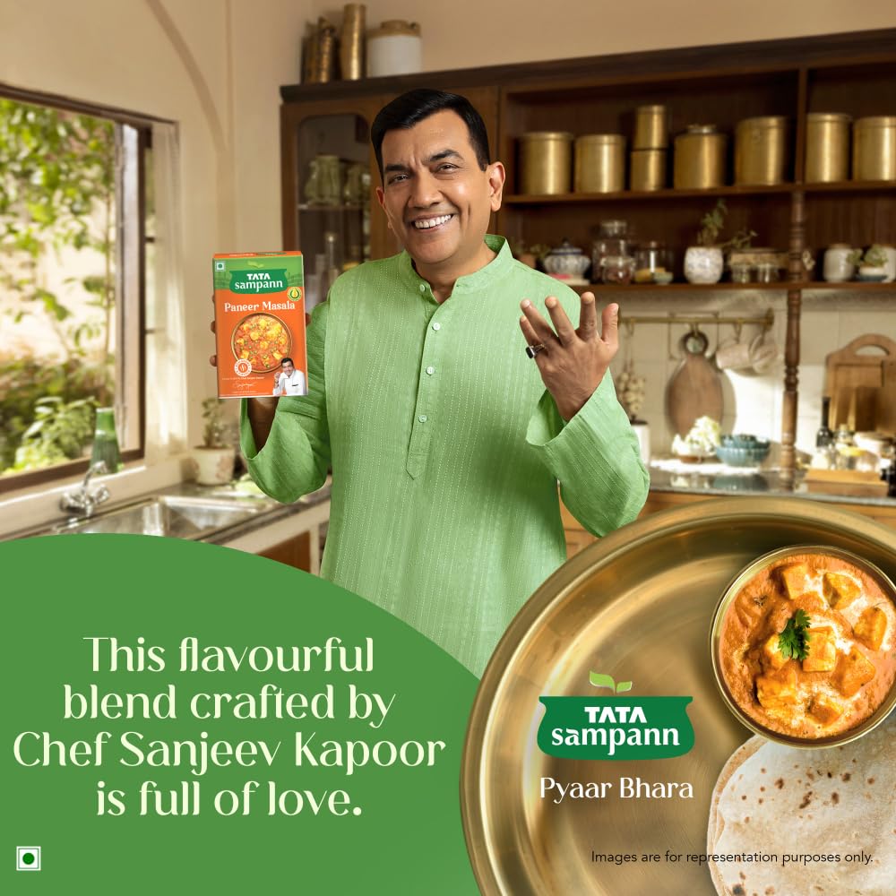 Tata Sampann Paneer Masala Powder with Natural Oils, 100g, Crafted by Chef Sanjeev Kapoor, With Chef’s Exclusive Tip, Rich Aroma & Flavour