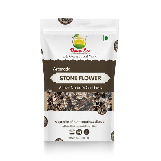 Dawn Lee Black Stone Flower Spices - 25g | Pathar/Patthar ke Phool Spice | Dagad Phool, Kalpasi | Pathar Ke Phool Authentic Indian Lichen for Flavorful Cooking | Essential for Chettinad & Maharashtrian Masalas | 100% Pure & Natural