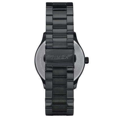 TIMEX Analog Watch for man with Black Round Dial & Black Stainless Steel Bracelet Band Water Resistant Men's Wrist Watches - TWEG18508