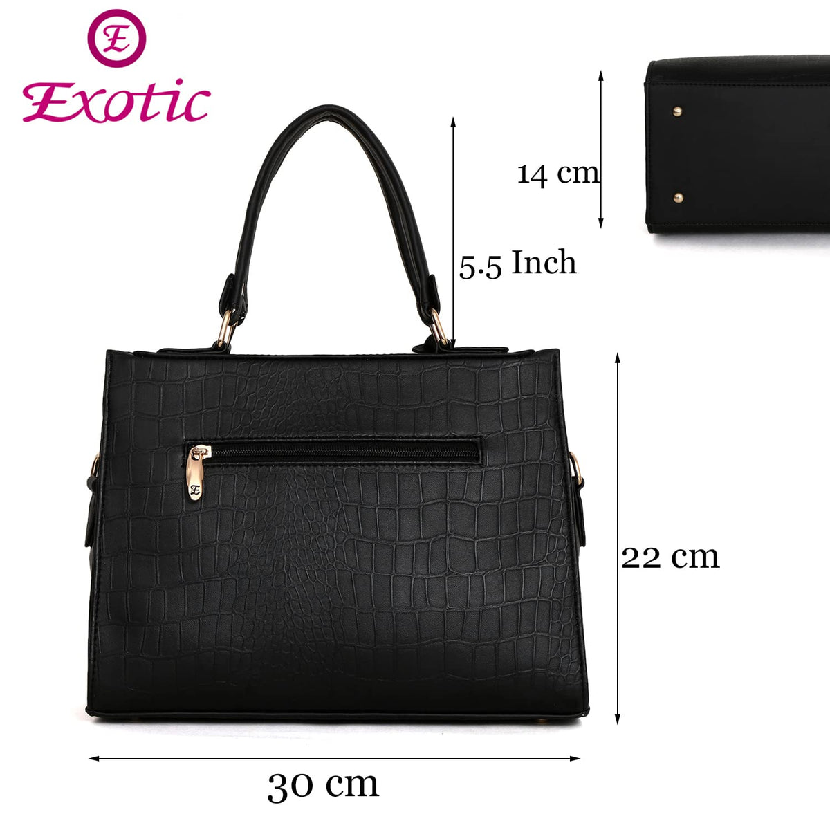 EXOTIC formal hand bag for women (Black)