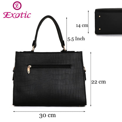 EXOTIC formal hand bag for women (Black)
