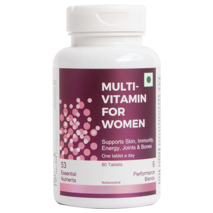 NutriEkspert Multivitamin for Women. Minerals, Anti-Oxidants,Green Tea, 53 Essential Nutrients,9 Performance Blends. Joints & Bones,Weight Management,Immunity,Fitness Performance-60 Tablets