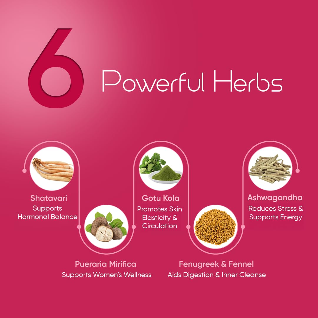 CUREFOREVER Cuplift Women’s Wellness Supplement | Shatavari, Ashwagandha, Fenugreek, Fennel & Pueraria Mirifica | Plant-Based Herbal Blend for Hormonal Balance, Vitality & Skin Health (60 Count (Pack of 2))