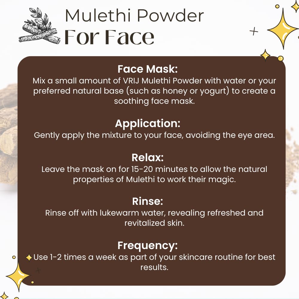 VRIJ Mulethi Powder | 150Gm | For Eating & Skin Application | Yashtimad- image 3