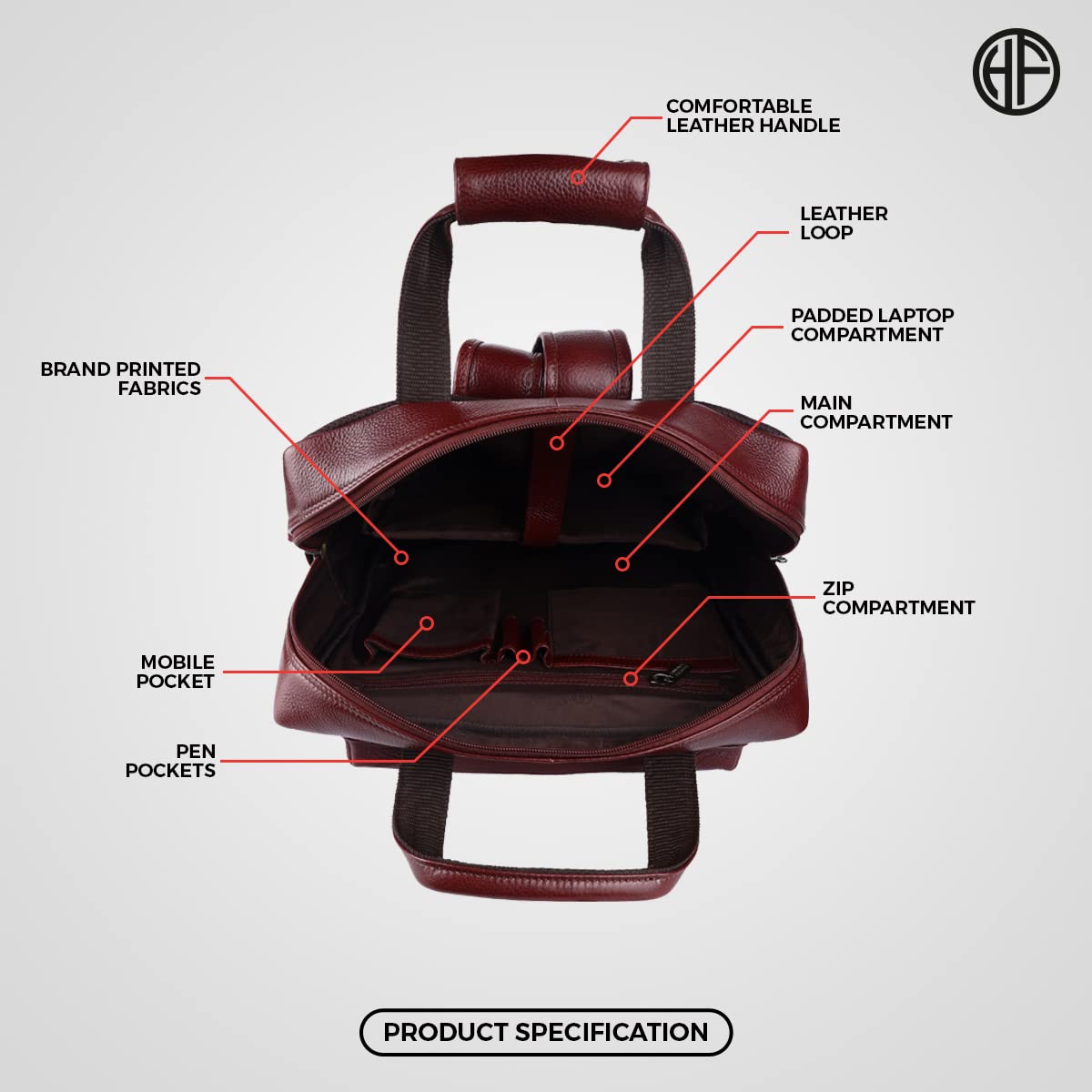 HAMMONDS FLYCATCHER Leather Travel 7 Compartment Backpack/College Backp- image 5