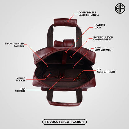 HAMMONDS FLYCATCHER Leather Travel 7 Compartment Backpack/College Backp- image 5