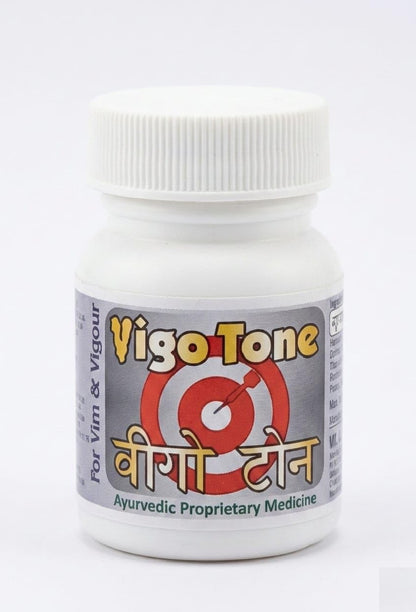 Vigo Tone Ayurvedic Tablets for Vim, Vigor, and Vitality - Natural Strength & Energy Supplement - Ayurvedic Proprietary Medicine (Pack of 25Tab)