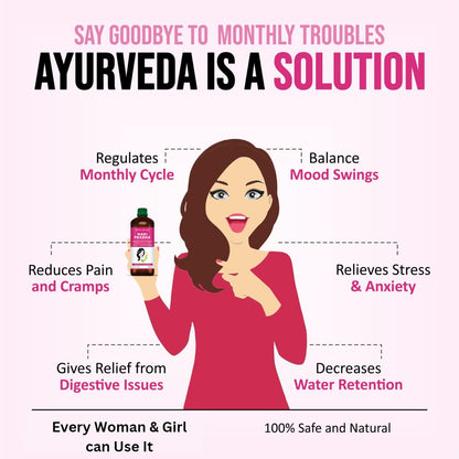VEDIC ROOTS Ayurvedic Nari Prabha Women Health Care Syrup|PCOS PCOD & Irregular Periods Balance Tonic/Supplement|Leucorrhoea,White Discharge,Periods Pain & Body Ache Relief Medicine - 500 ML
