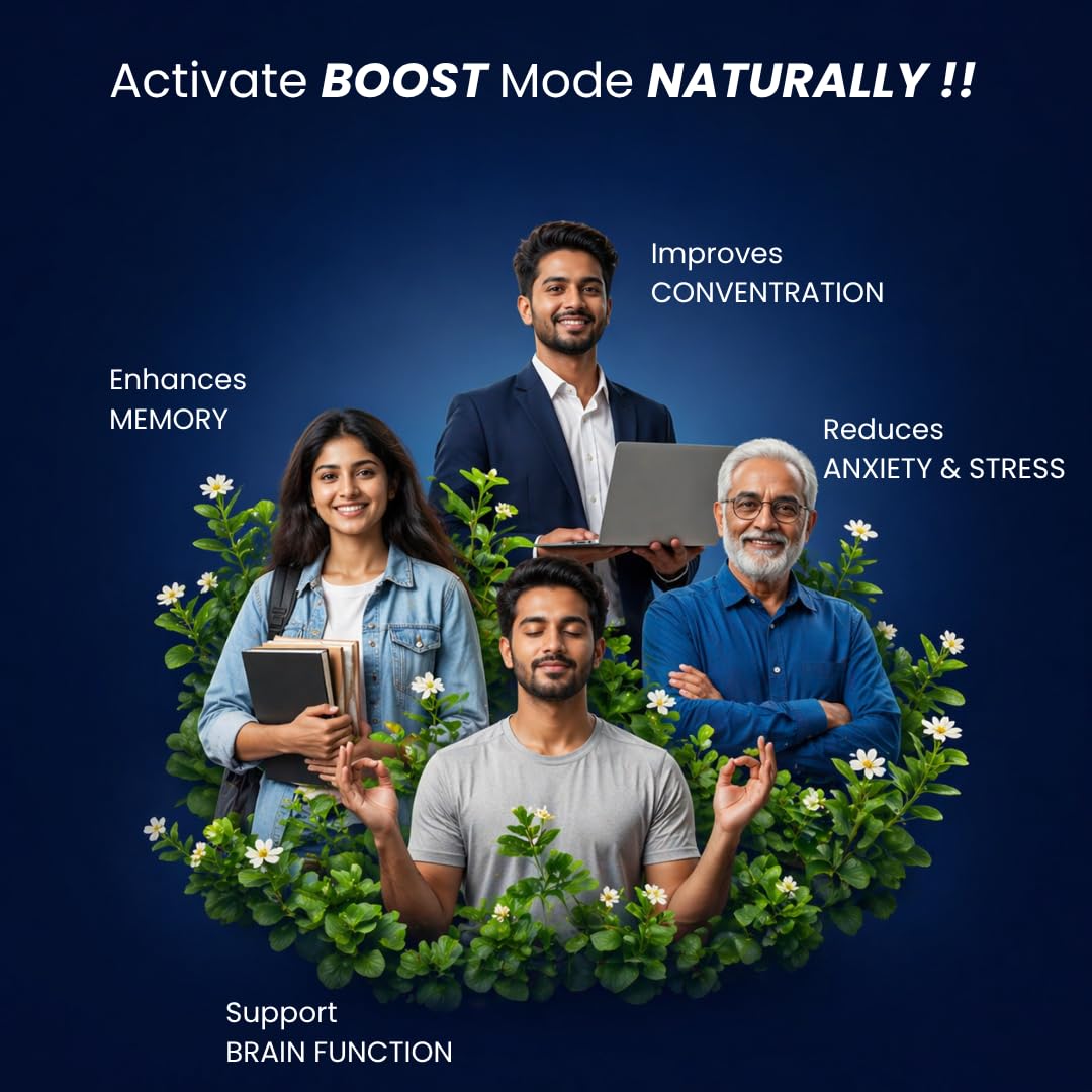 Bioford Brain Booster Gummy Bacopa Monnieri Boosts Memory, Focus & Concentration Brain Fog Support Improve Quality of Life Bacopa monneieri
