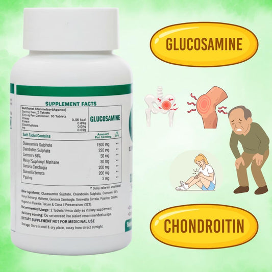 Element One Advanced Joint Support Formula Glucosamine with Chondroitin, Calcium, Curcumin, MSM for Pain & Joint Management, Joint Cartilage Health Support Vegetarian Tablet (60)