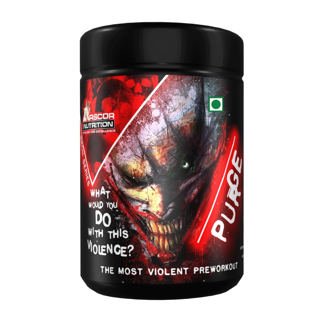 Arscor's Purge – Pre-workout Supplement Energy Drink with Caffeine, Citrulline, Beta-Alanine | Gym Performance Booster for Men & Women (300 gm, Litchi)