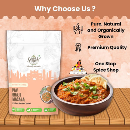 Saatyaki Naturals Pavbhaji_P 100gm – Authentic Mumbai-style Pav Bhaji Masala. Premium spice blend for Pav Bhaji, Tawa Pulao, snacks & curries. Brings real Mumbai taste to your kitchen.