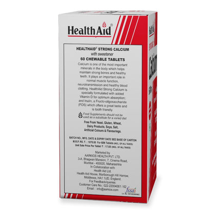 HealthAid Strong Calcium 600mg Chewable Tablets for Women & Men | Vitam- image 2