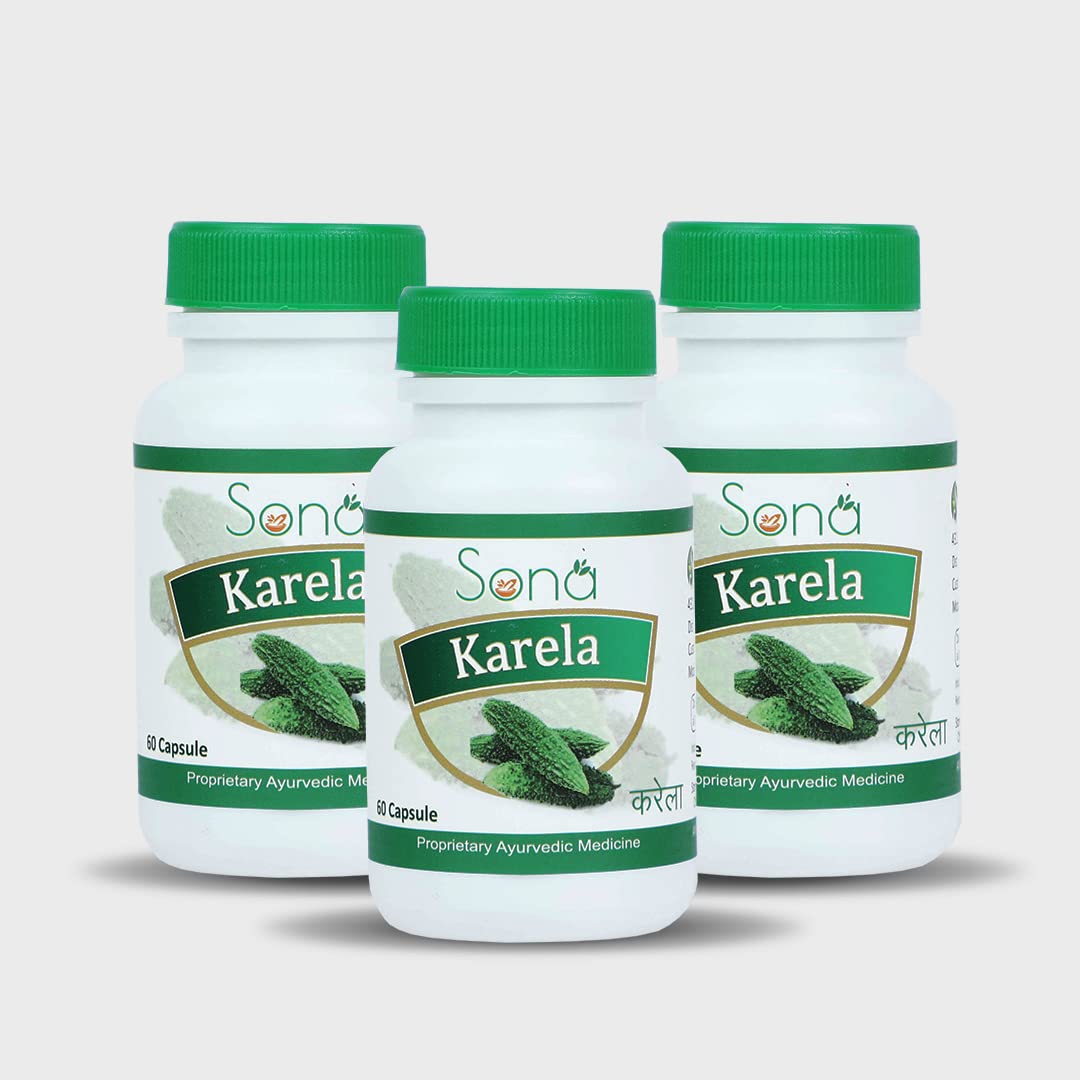 Sona Health Care Pure Karela Capsules for Diabetes (Pack Of 3)